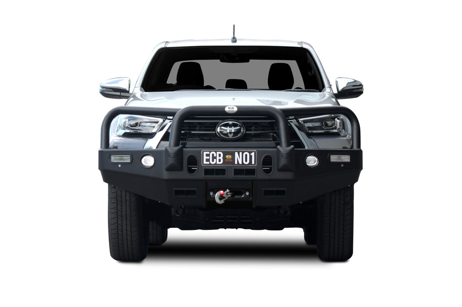 ECB Toyota Hilux SR & SR5 Winch Bullbar (09/20 to 02/24) Wide Cab - Silver Hammertone